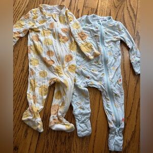 Angel Dear bamboo bundle 3 months gender neutral footies yellow suns & pale blue